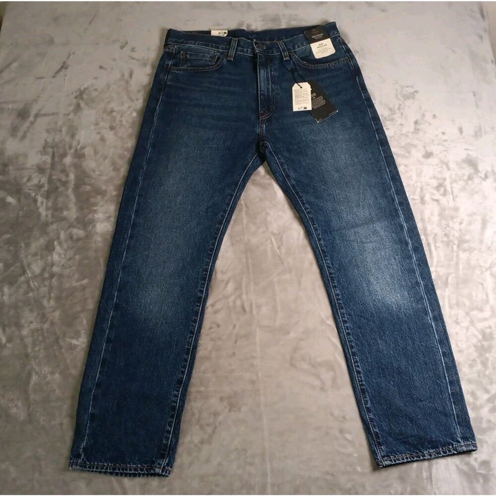 NWT Levis 505 Regular Selvedge Jeans Mens 33w x 30l Blue
